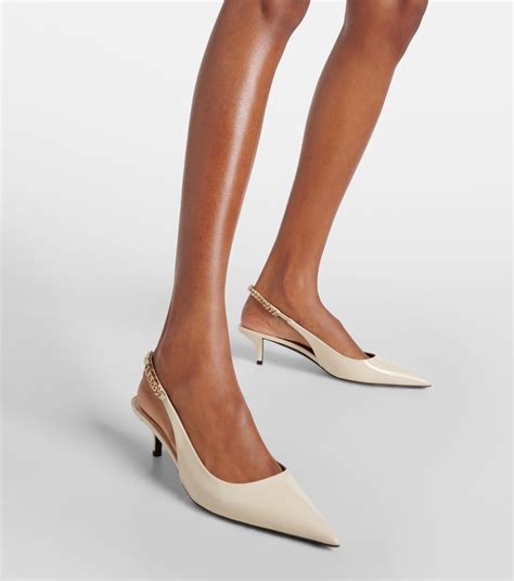 Gucci Signoria slingback pump in white patent leather 